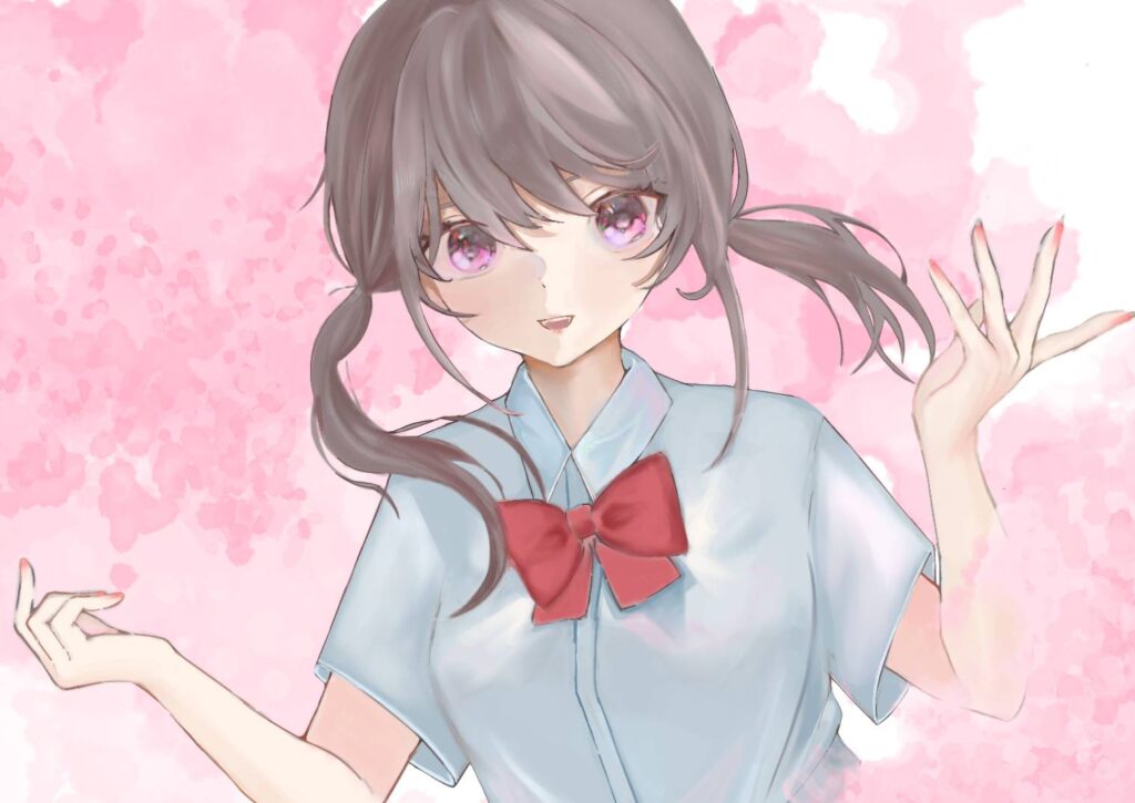 桜と女の子